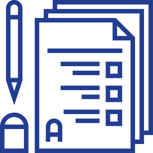 Graphic imagine of outlined stacked papers (3) with check boxes and an 